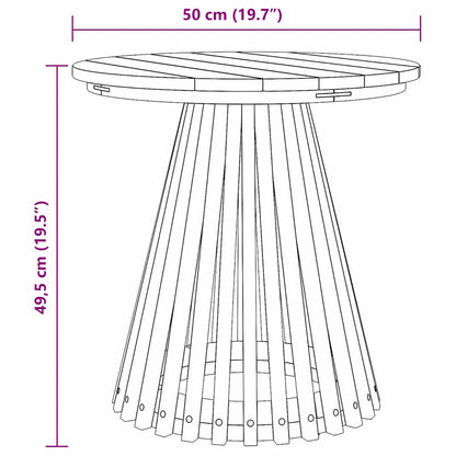 Tavolo Laterale da Giardino Marrone 50 x 50 x 49.5 cm