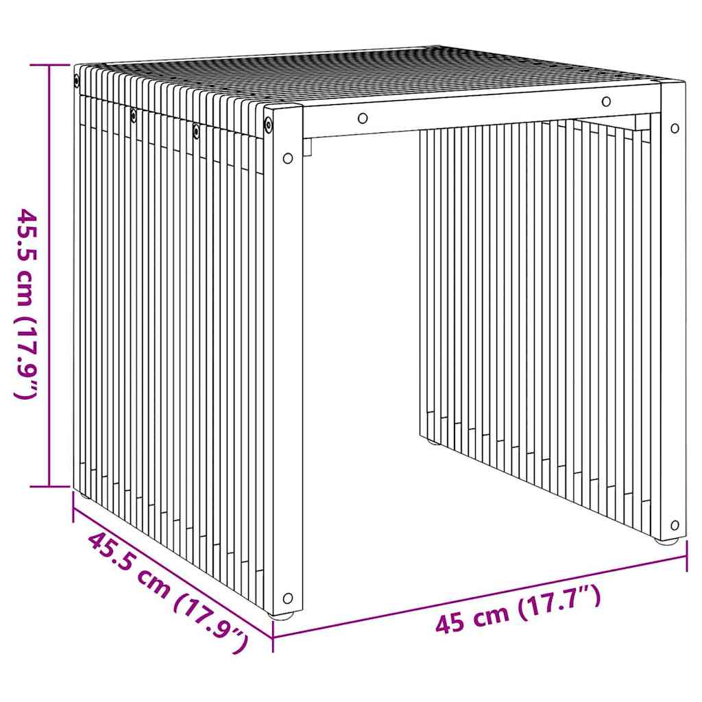 Tavolo Laterale da Giardino Marrone 45 x 42.5 x 45 cm