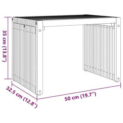 Tavolo Laterale da Giardino Marrone 50 x 32.5 x 35 cm