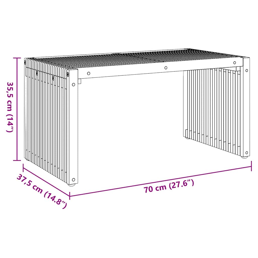 Tavolo Laterale da Giardino Marrone 70 x 37.5 x 35.5 cm