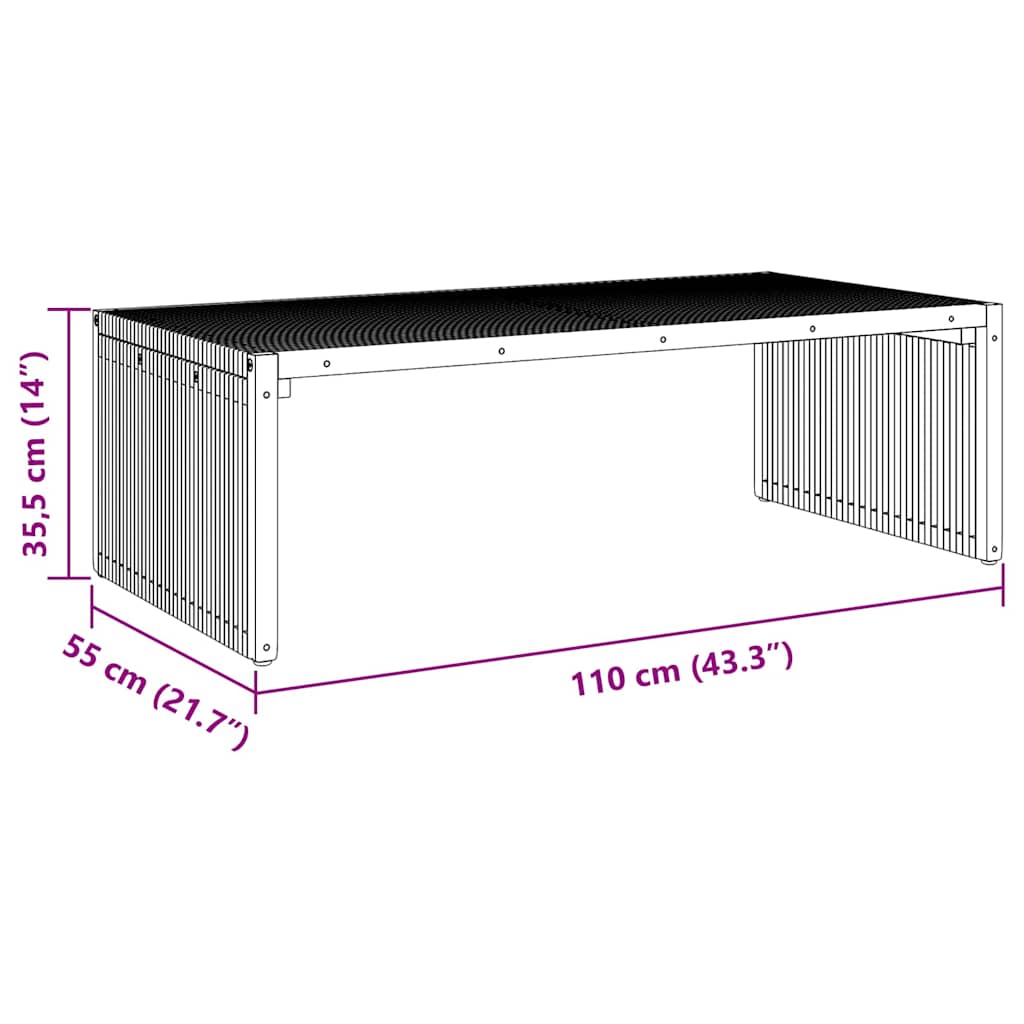 Tavolo Laterale da Giardino Marrone 110 x 55 x 35.5 cm