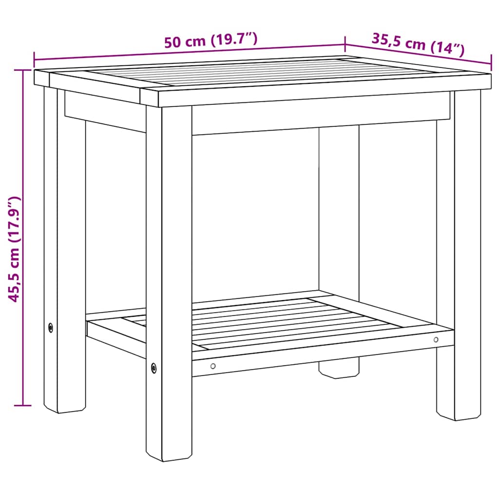 Tavolino da salotto con archiviazione Marrone 50 x 35 x 45 cm