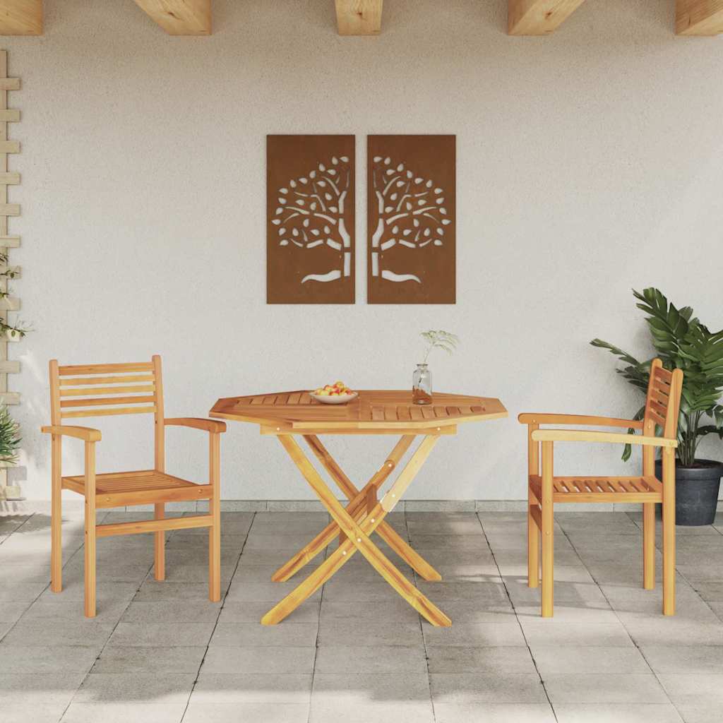 Sedia 2 pcs Marrone 56 x 55 x 90.5 cm Legno di teak solido