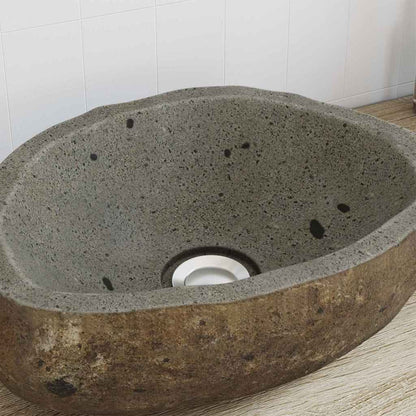 Lavabo Grigio chiaro (30-37) x (25-30) x 12 cm Pietra di Fiume