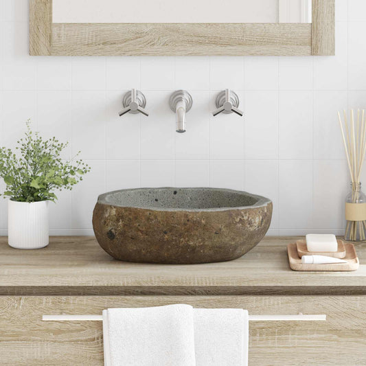 Basin in pietra fluviale (30-37) x (25-30) x 12 cm Pietra fiume