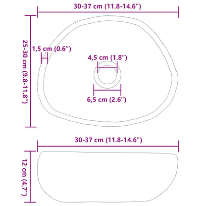 Basin in pietra fluviale (30-37) x (25-30) x 12 cm Pietra fiume | homemem39