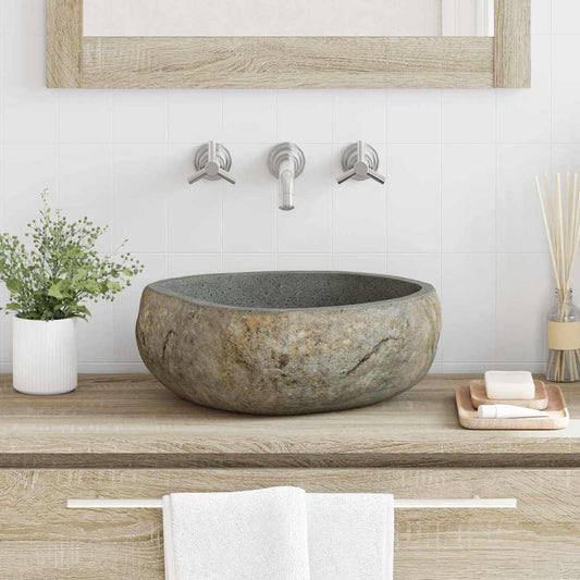 Lavabo Grigio chiaro (38-45) x (30-35) x 15 cm Pietra di Fiume