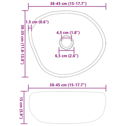 Basin in pietra fluviale Grigio chiaro 45 x 35 x 15 cm