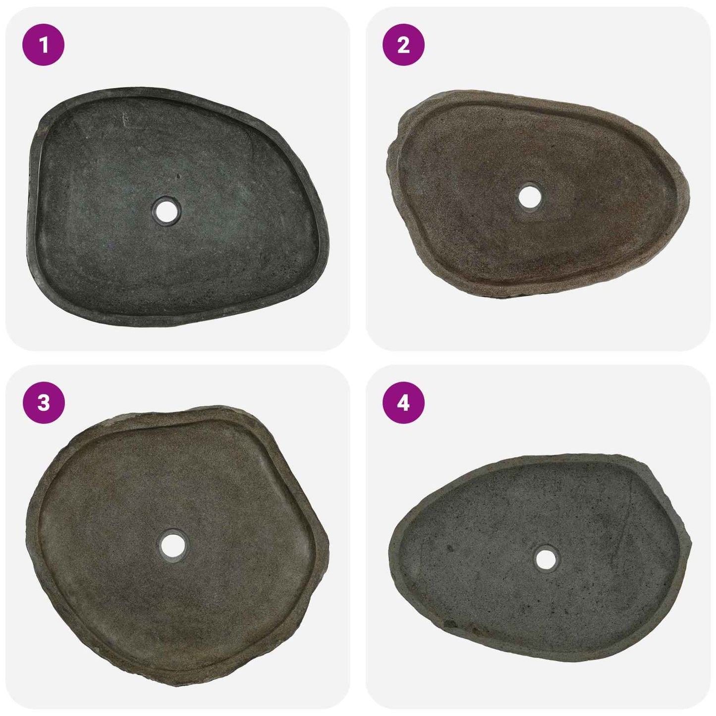 Lavabo Grigio 65 x 50 x 6 cm Pietra fiume | homemem39