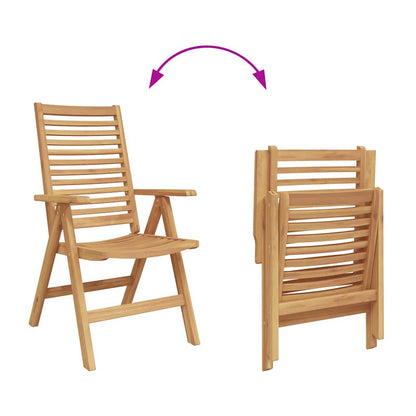 Sedia 2 pz Marrone Legno di teak solido Convertibile