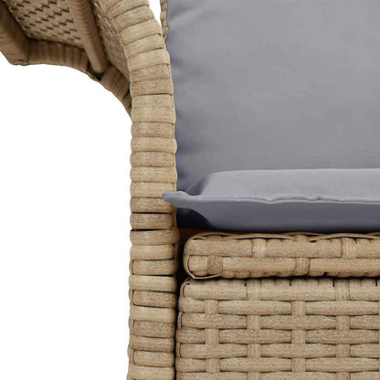 Divano da giardino con cuscino Beige 141 x 62 x 69cm polyrattan | homemem39