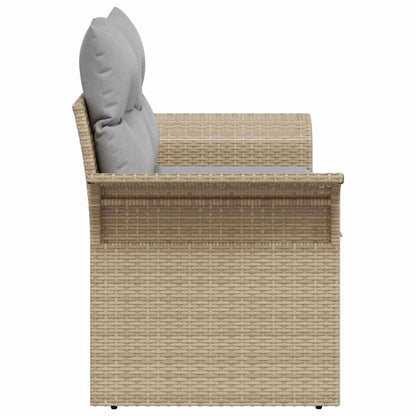 Divano da giardino con cuscino Beige 141 x 62 x 69cm polyrattan | homemem39