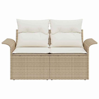 Divano da giardino con cuscino Beige 141 x 62 x 69cm polyrattan | homemem39