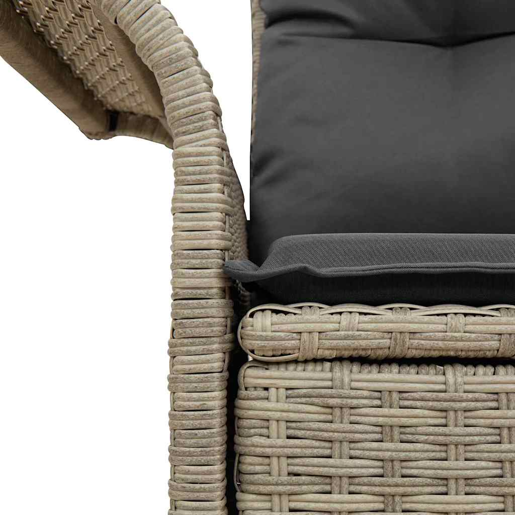 Divano da giardino Grigio chiaro 141 x 62 x 69cm polyrattan | homemem39