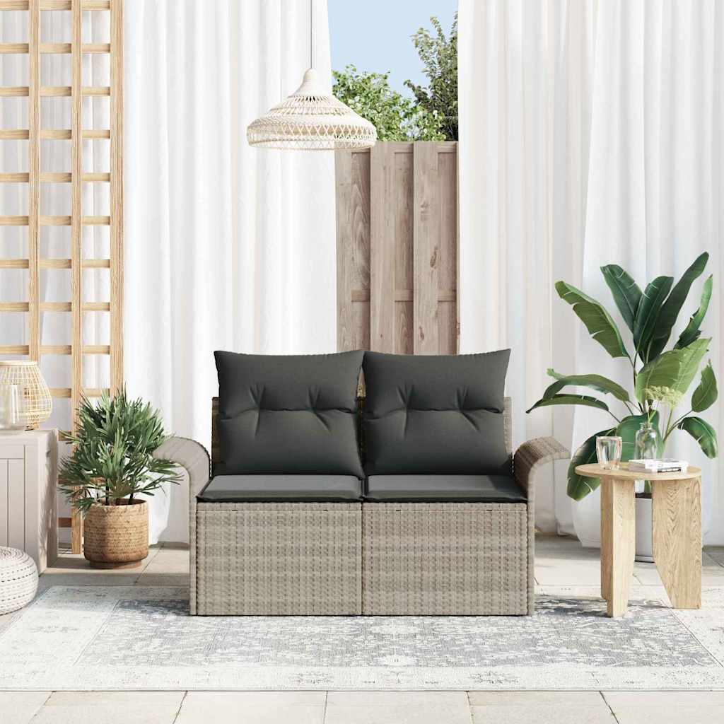 Divano da giardino Grigio chiaro 141 x 62 x 69cm polyrattan | homemem39
