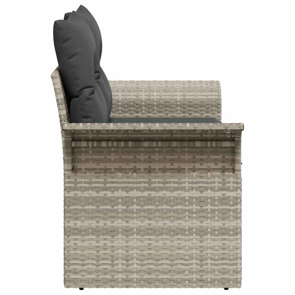 Divano da giardino Grigio chiaro 141 x 62 x 69cm polyrattan | homemem39