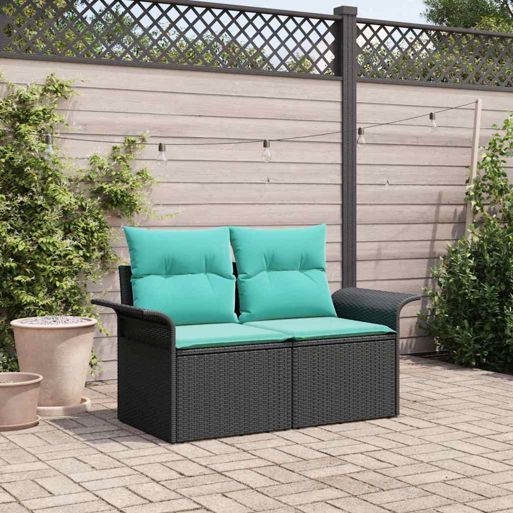 Divano da giardino con cuscino 141 x 62 x 69 cm polyrattan | homemem39