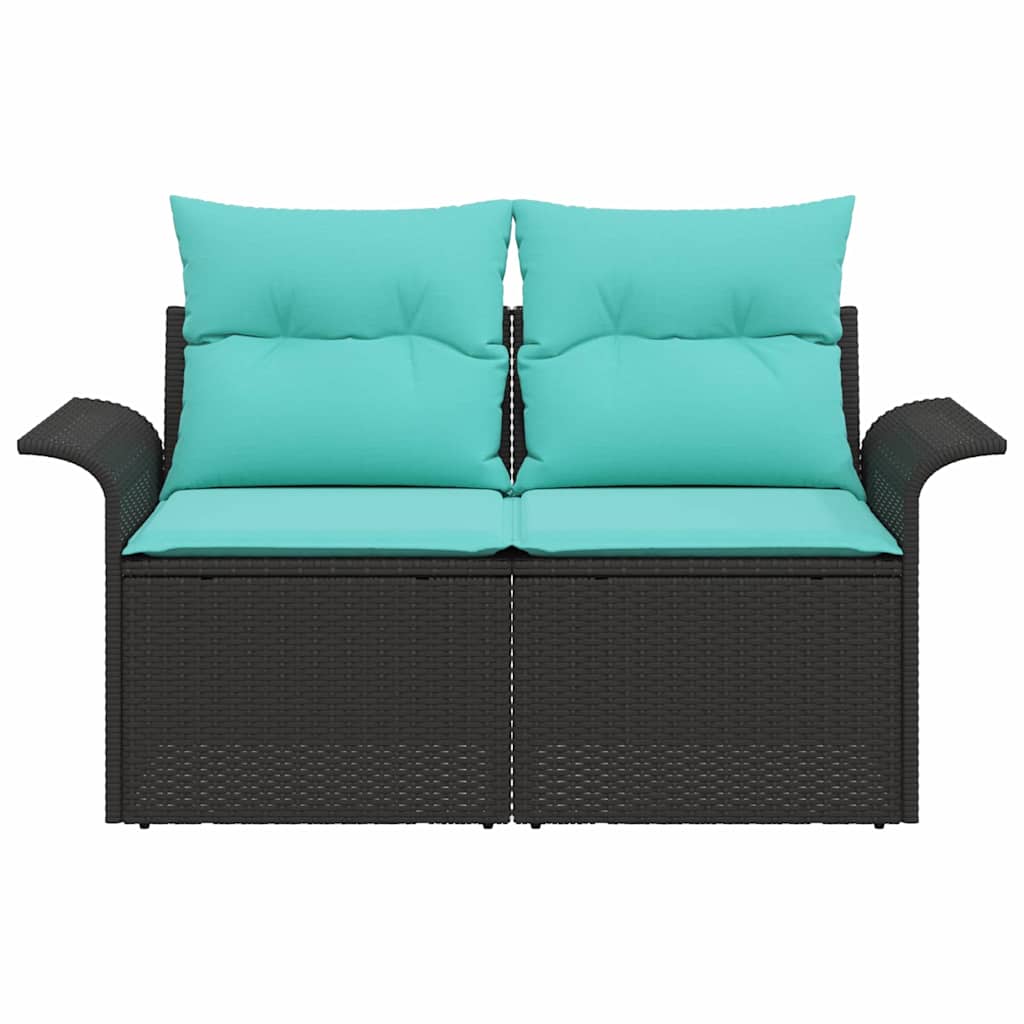 Divano da giardino con cuscino 141 x 62 x 69 cm polyrattan | homemem39