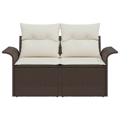 Divano da giardino Marrone 141 x 62 x 69cm polyrattan | homemem39