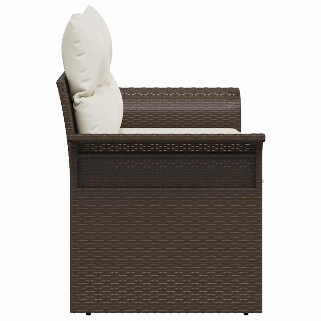 Divano da giardino Marrone 141 x 62 x 69cm polyrattan | homemem39