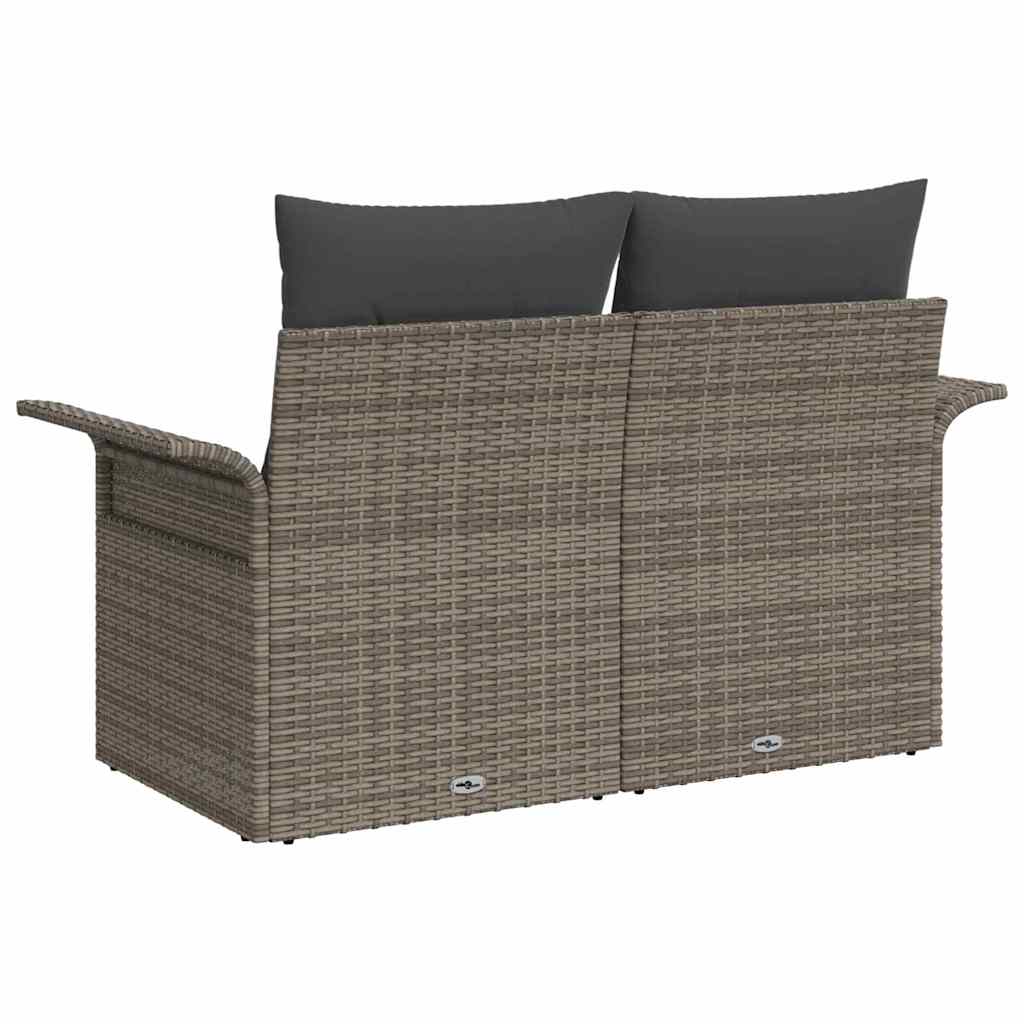 Divano da giardino Grigio 141 x 62 x 69cm polyrattan | homemem39
