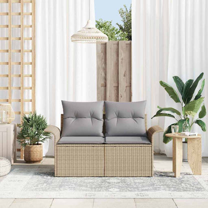 Divano da giardino con cuscino Beige 141 x 62 x 69cm polyrattan | homemem39
