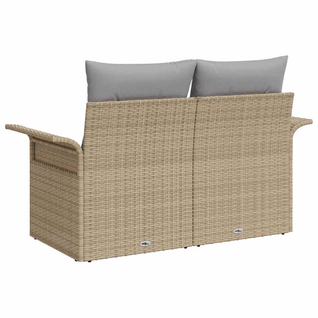 Divano da giardino con cuscino Beige 141 x 62 x 69cm polyrattan | homemem39