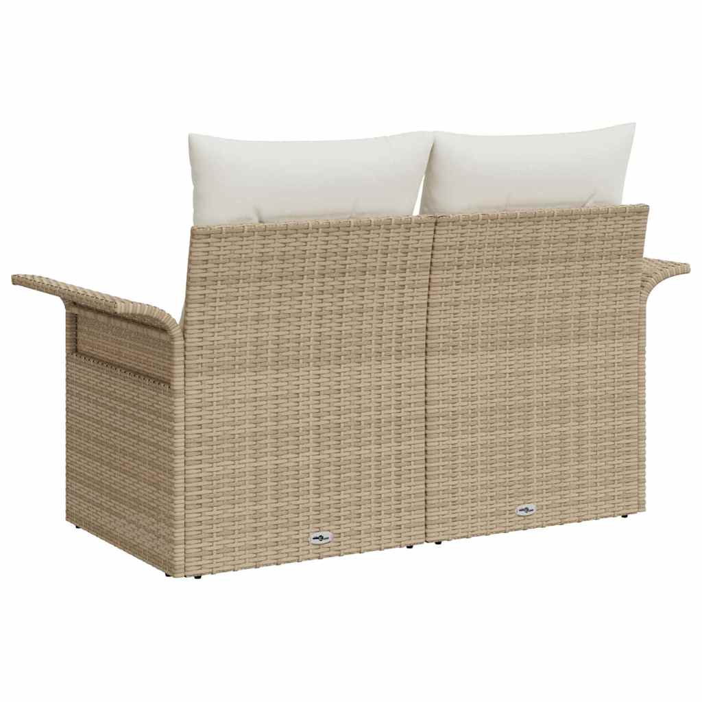 Divano da giardino con cuscino Beige 141 x 62 x 69cm polyrattan | homemem39