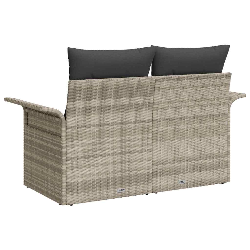 Divano da giardino Grigio chiaro 141 x 62 x 69cm polyrattan | homemem39
