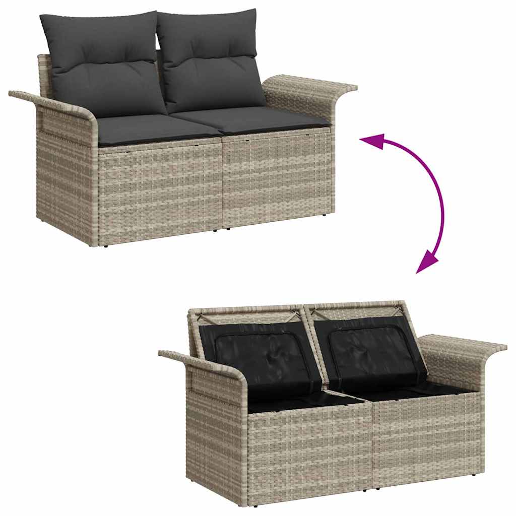 Divano da giardino Grigio chiaro 141 x 62 x 69cm polyrattan | homemem39