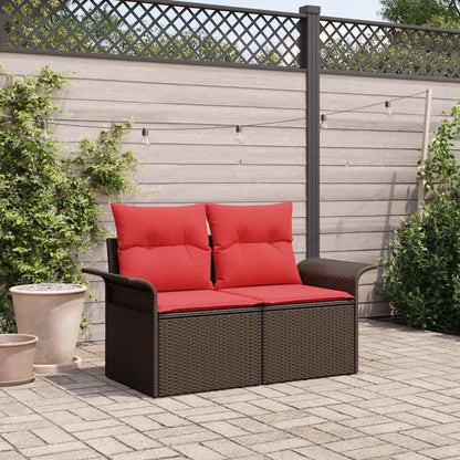 Divano da giardino con cuscino 141 x 62 x 69 cm polyrattan | homemem39