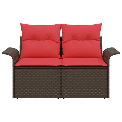 Divano da giardino con cuscino 141 x 62 x 69 cm polyrattan | homemem39