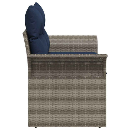 Divano da giardino con cuscino 141 x 62 x 69 cm polyrattan | homemem39
