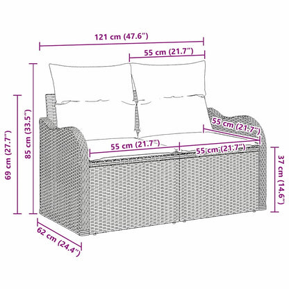 Divano da giardino Marrone 121 x 62 x 69cm polyrattan | homemem39