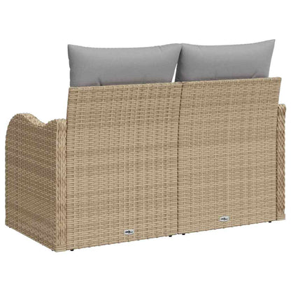 Divano da giardino con cuscino Beige 121 x 62 x 69cm polyrattan | homemem39