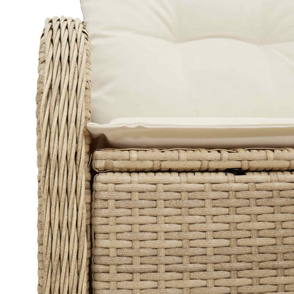 Divano da giardino con cuscino Beige 121 x 62 x 69cm polyrattan | homemem39