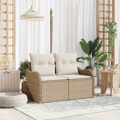 Divano da giardino con cuscino Beige 121 x 62 x 69cm polyrattan | homemem39