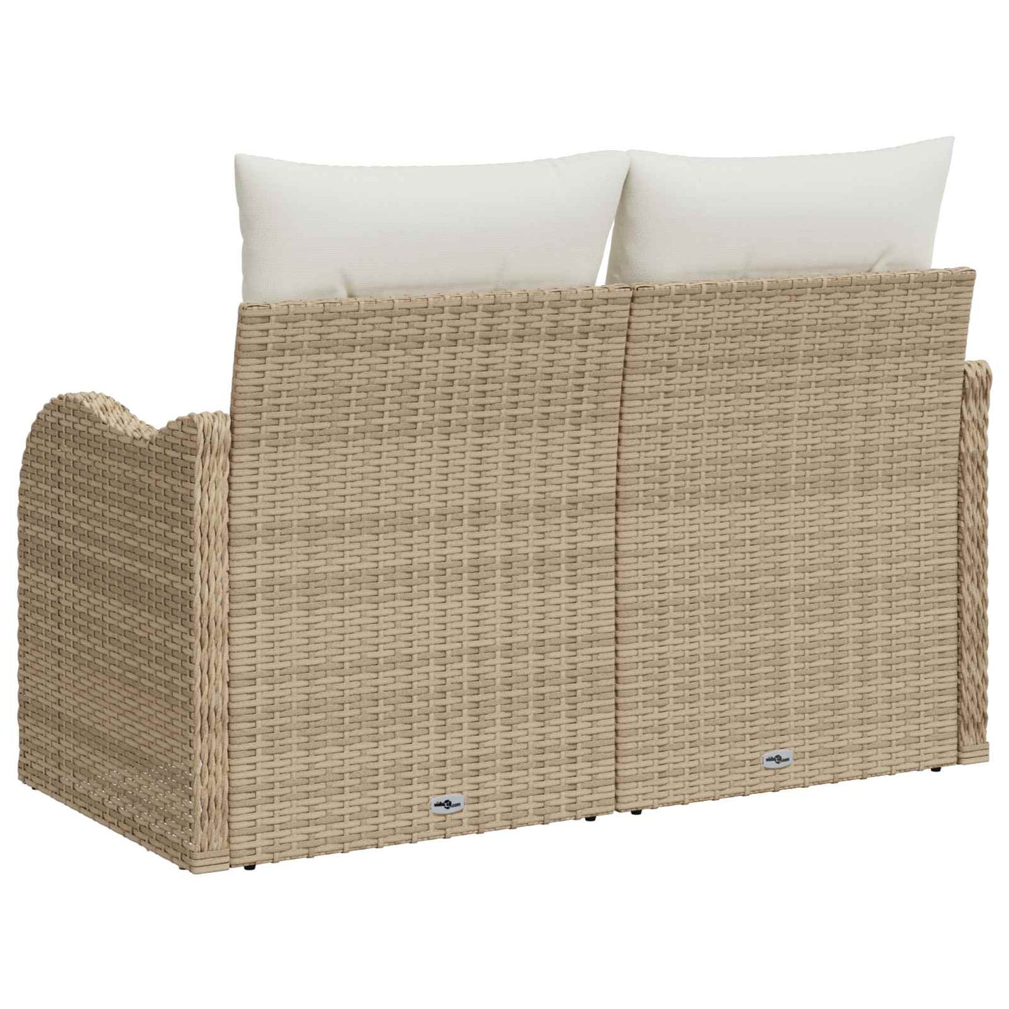 Divano da giardino con cuscino Beige 121 x 62 x 69cm polyrattan | homemem39