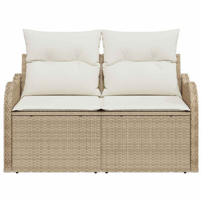 Divano da giardino con cuscino Beige 121 x 62 x 69cm polyrattan | homemem39