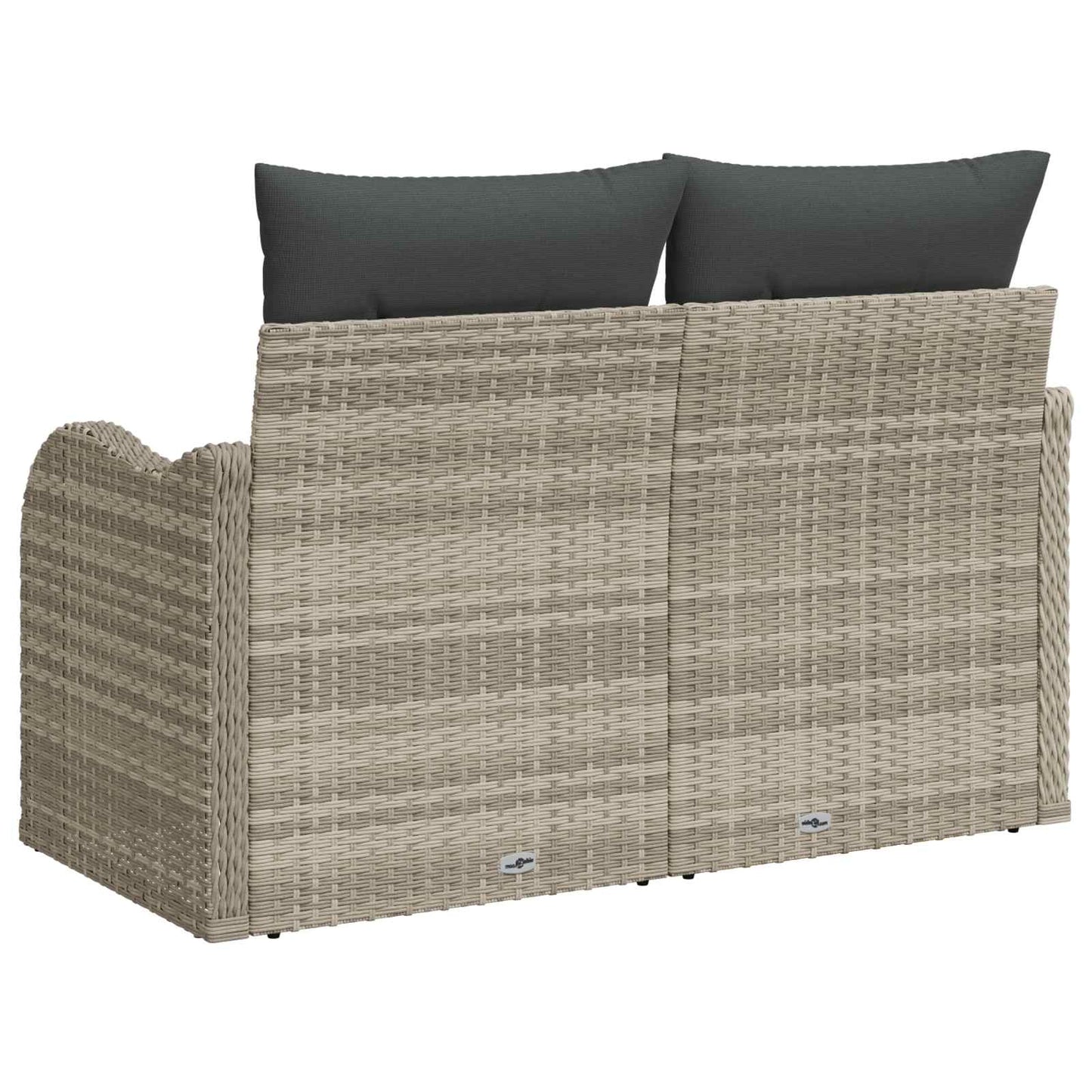 Divano da giardino Grigio chiaro 121 x 62 x 69cm polyrattan | homemem39