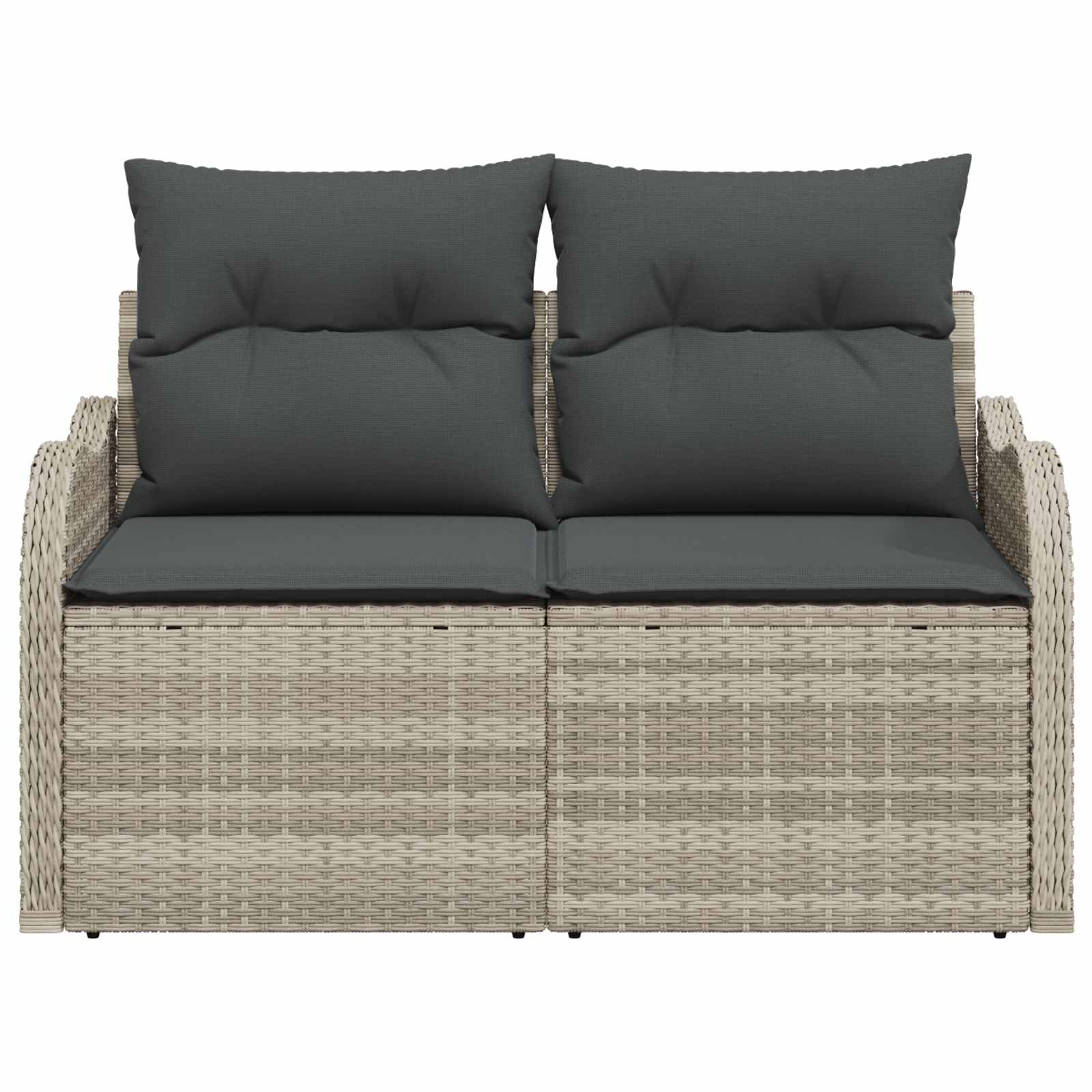 Divano da giardino Grigio chiaro 121 x 62 x 69cm polyrattan | homemem39