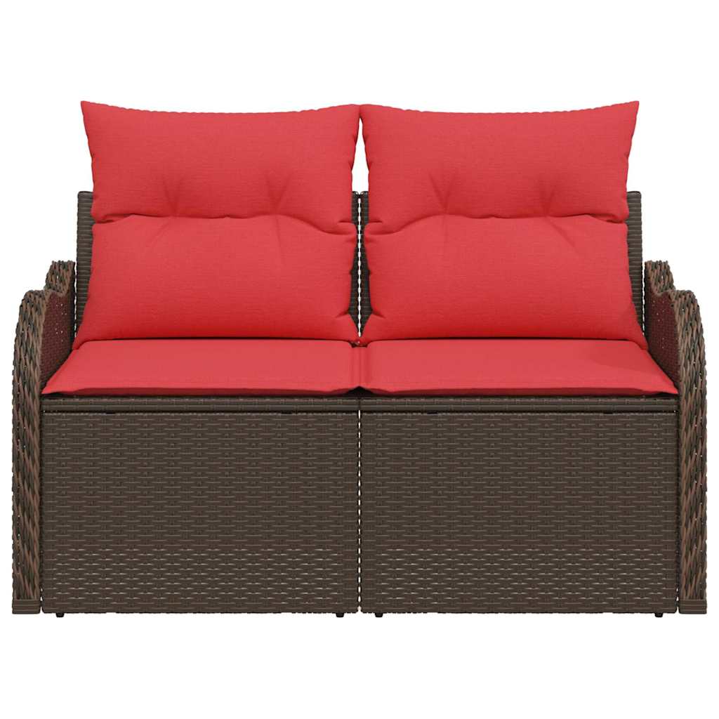 Divano da giardino con cuscino 121 x 62 x 69 cm polyrattan