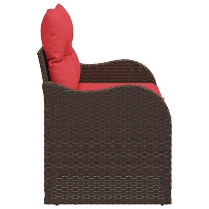 Divano da giardino con cuscino 121 x 62 x 69 cm polyrattan | homemem39