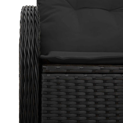 Divano da giardino con cuscino Nero 121 x 62 x 69cm polyrattan | homemem39