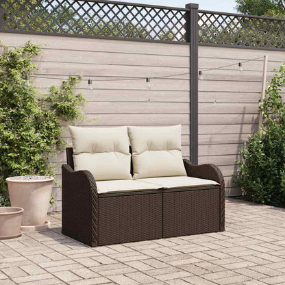 Divano da giardino Marrone 121 x 62 x 69cm polyrattan | homemem39