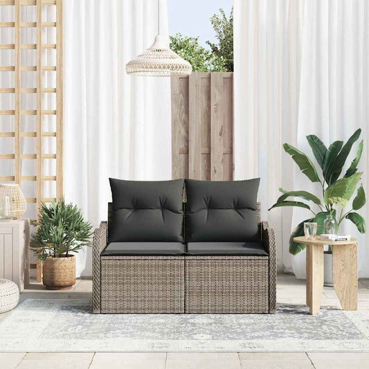 Divano da giardino Grigio 121 x 62 x 69cm polyrattan