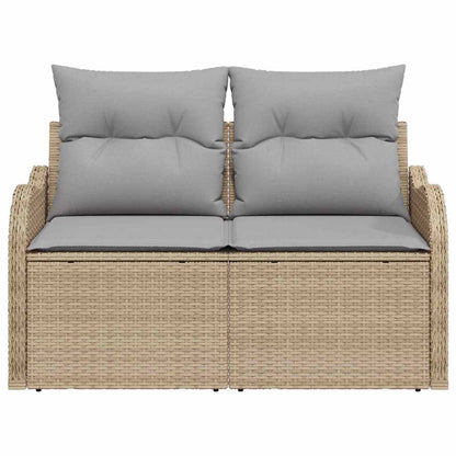 Divano da giardino con cuscino Beige 121 x 62 x 69cm polyrattan | homemem39