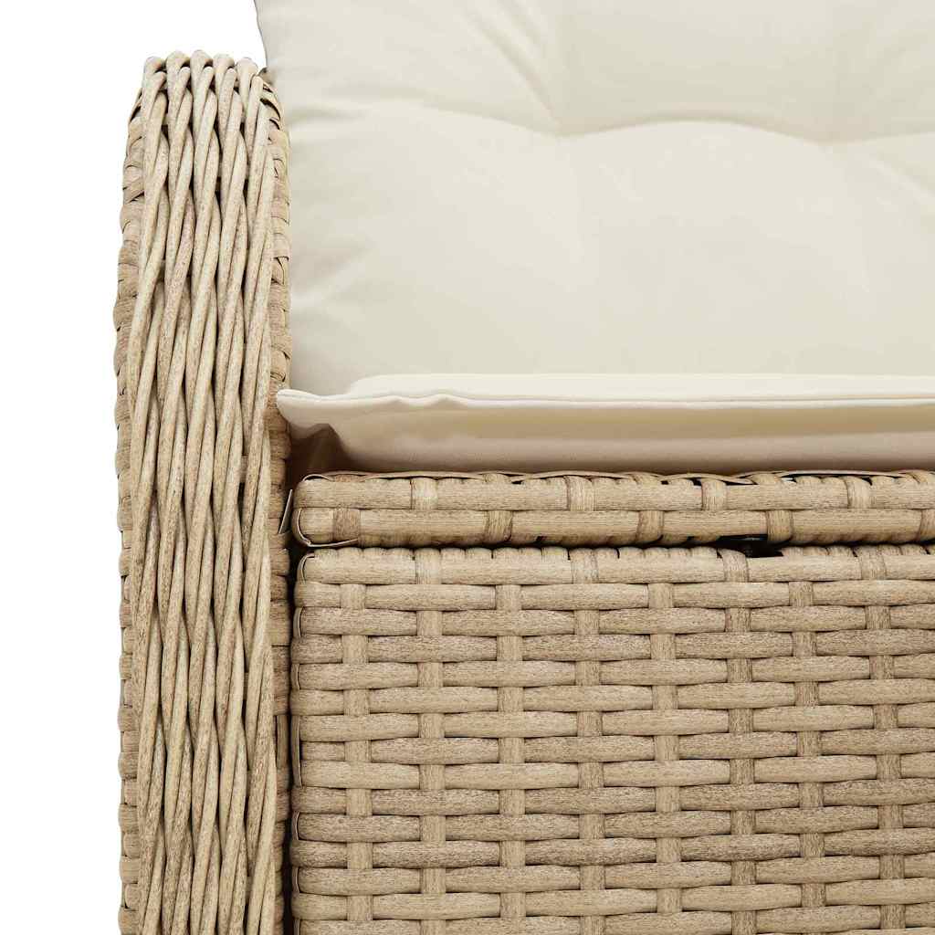 Divano da giardino con cuscino Beige 121 x 62 x 69cm polyrattan | homemem39