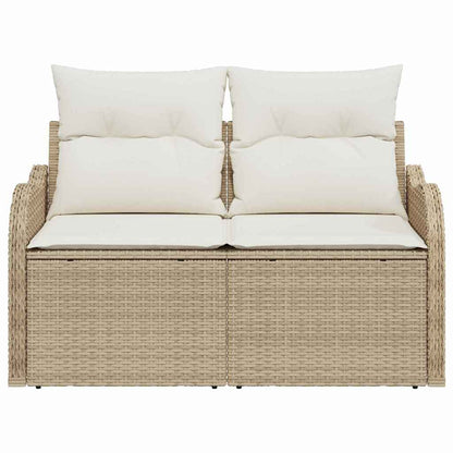 Divano da giardino con cuscino Beige 121 x 62 x 69cm polyrattan | homemem39