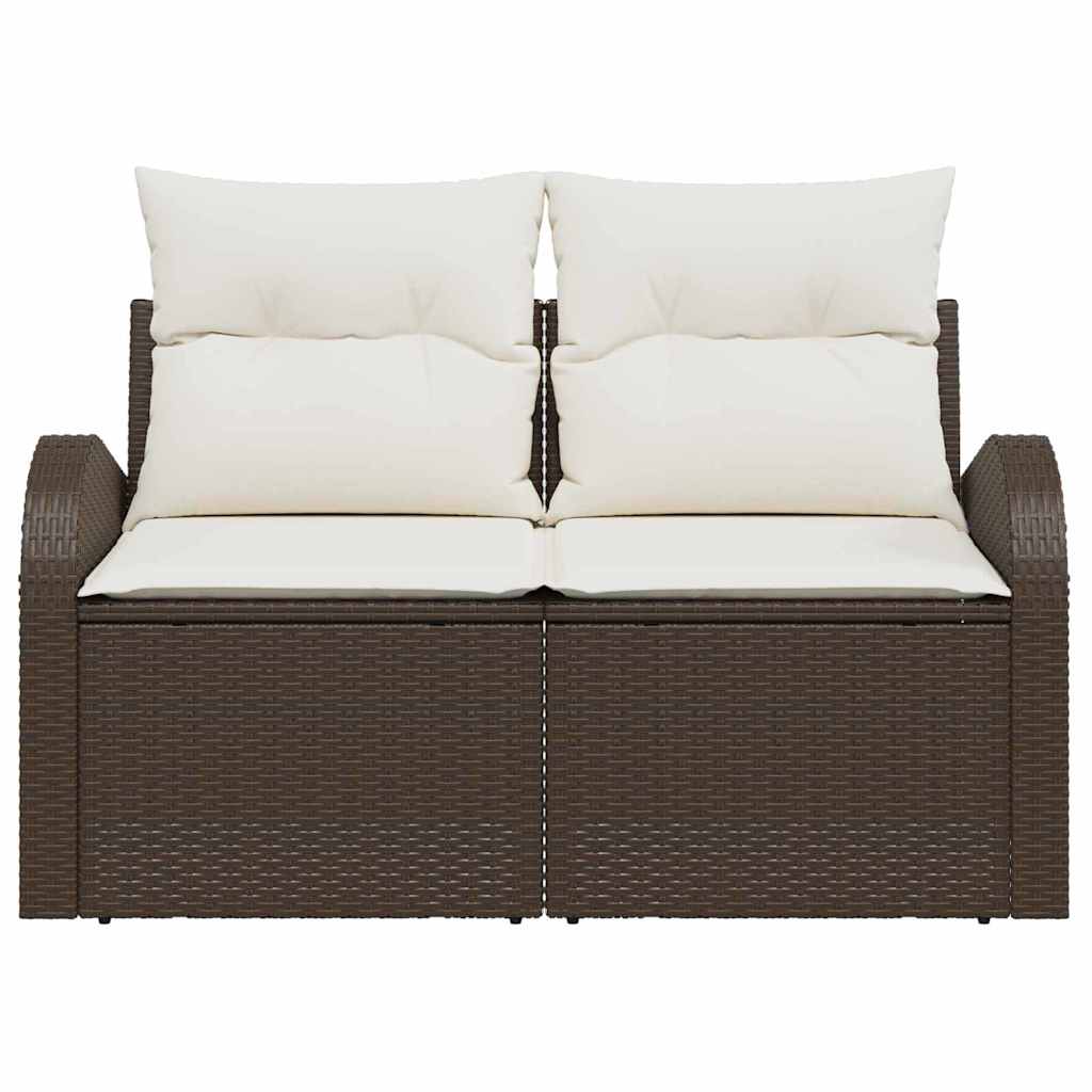 Divano da giardino Marrone 124 x 62 x 69cm polyrattan | homemem39